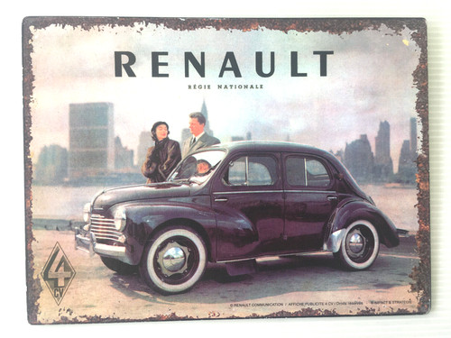 Plaque métal renault 4 cv - ,