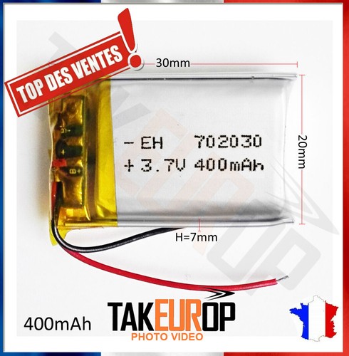 400mah 702030 lipo - 3.7v,