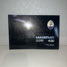 Maserati 228 430 Owners Manual USA VERSION