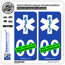 2 Stickers autocollant plaque