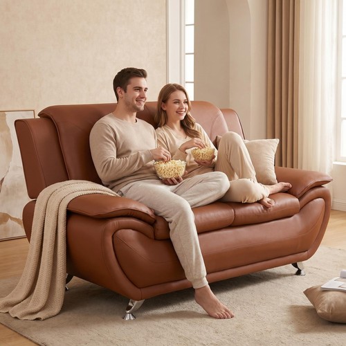 Faux leather loveseat bronze - loveseat,