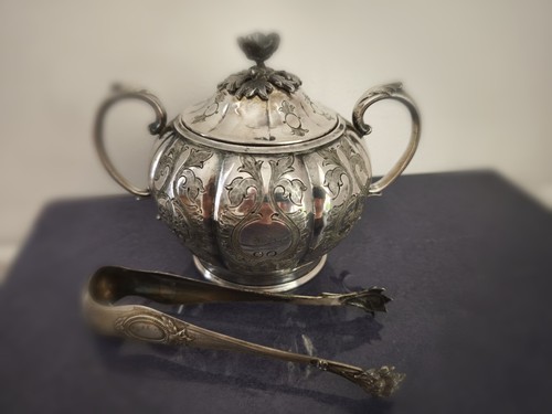 Ancien sucrier pince - ancien, et