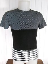 T-Shirt Noir/blanc bi-matière