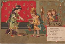 Chromo au bon marché. " le bon roi Dagobert portait manteau court en hiver...."