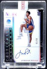 Jordan Poole 2019-20 Panini Noir RC Critically Acclaimed /99 Rookie On Card Auto