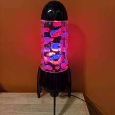 Vintage Lava Lite Rocket Ship Magma Lite Psychedelic Motion Rotating Lamp Red