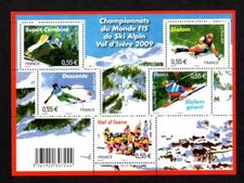 BLOC FEUILLET F4329 - CHAMPIONNATS DU MONDE DE SKI ALPIN -VAL D' ISERE  2009