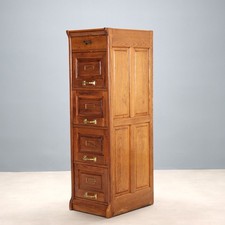 Classeur Ancien Chêne 4 Tiroirs Italie Début du XXe Siècle Original