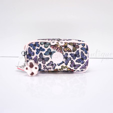 Kipling Chap Pen Case Makeup Accessory Pouch Polyester AC7374 Butterfly Day NWT