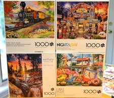 Lot of 4 Buffalo Games, 1000 piece Jigsaw Puzzles in Excellent Condition