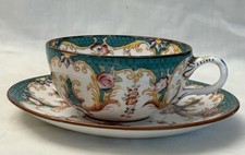 SARREGUEMINES MINTON 147 PORCELAIN TEA CUP AND SAUCER