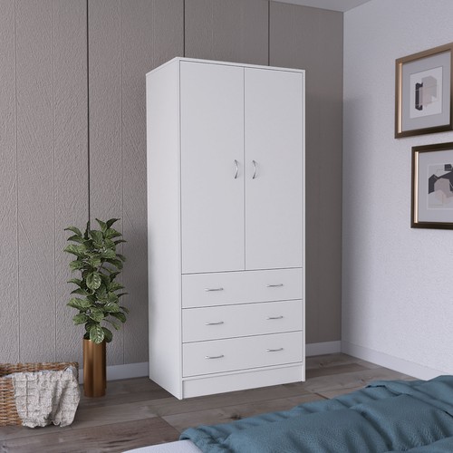 White armoire 2 - white, doors