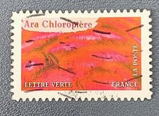 TIMBRE FRANCE 2024 ANIMAUX EN COULEURS ARA CHLOROPTERE