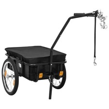 Remorque de ​Vélo Chariot à Main Bicyclette Transport Bagages Acier Noir vidaXL