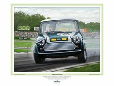 1293cc Austin Mini Cooper S-at  Brands Hatch 1968-"Smoking Rhodes "