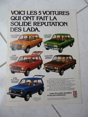 Publicité lada 1200s 1300 - lada,