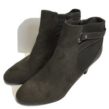 Karen Scott Womens MAJAR Fabric Almond Toe Ankle Fashion Boots Taupe Grey Sz 9.5