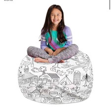 38'' Large Bean Bag Chair - Black White DIY Color – Posh Creations - New No Box