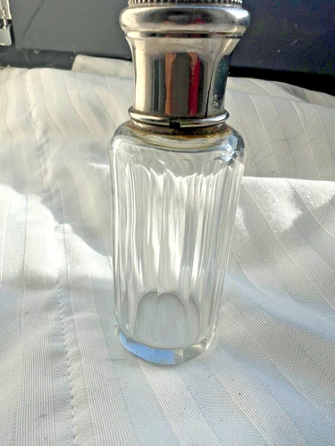 Flacon cristal taillé argent - flacon,