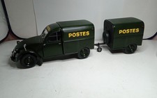 NOREV 1/18 UNIQUE MODEL CITROEN 2CV VAN "POSTS" + ITS TRAILER ge C1