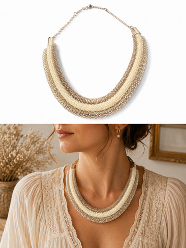 Collier torque ethnique - , doré