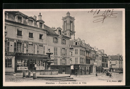 Cpa mantes fontaine de - mantes,,