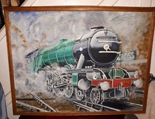 Peinture à l'huile du train