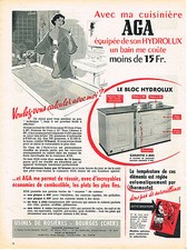 PUBLICITE ADVERTISING 054  1956  USINE DE ROSIERES  cuisinière AGA