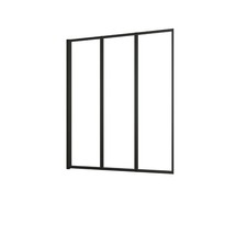 Paroi pliante de baignoire MARWELL Black Light 3 vantaux 125 cm x 143 cm x 5 cm