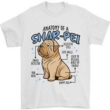 T-Shirt Pour Homme Shar Pei Anatomie Drôle 100% Coton