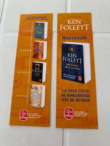 Marque pages ken follett - un, follett"