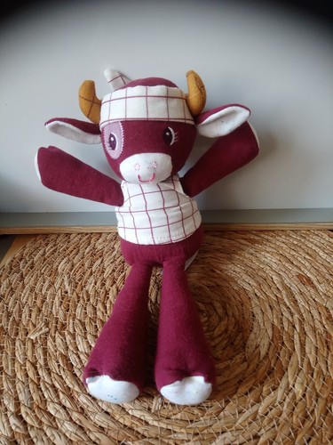 Peluche doudou vache rosalie - vache,
