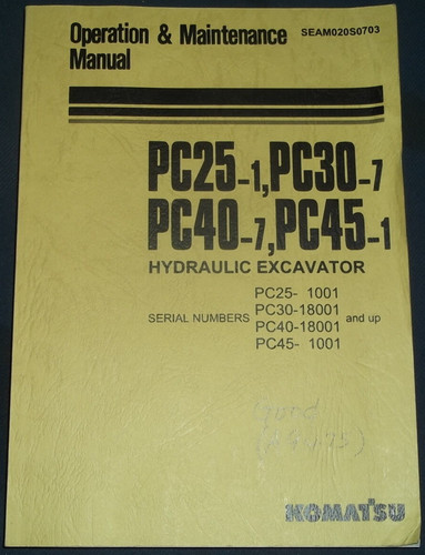 Komatsu pc25 pc30 pc40 7 - pc25-1, pc40-7