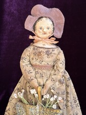Vintage 9.5” Cloth Artist Reproduction of Antique Victorian Doll
