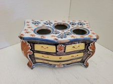 Antique French Faience Bough Pot Commode Bouquet Maker Earthenware Drawers