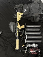 Tippmann Cronus Tan Tactical Paintball Gun semi-auto marked,  with equipment ￼