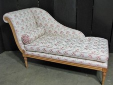 Schumacher Custom French Louis XVI 66" Chaise Long Fruitwood Finish; High End