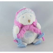 Doudou hérisson bleu ski rose