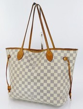 Authentic LOUIS VUITTON Neverfull MM Damier Azur Tote Bag Purse #61871