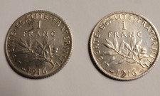 2 Pièces 1 Franc 1916