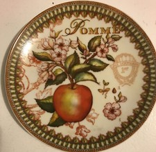 208 Park Pomme Circular 6" Plate Natural Decor Microwave Safe Floral 208park