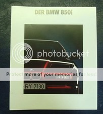 BMW 850i Car LF Sales Brochure Feb 1990 GERMAN TEXT #0 11 08 06 11 2/90 VM