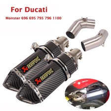 Slip  for Ducati Monster 796 696 795 1100 Exhaust System Mid Pipe Muffler 370mm