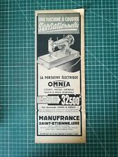 228 Advertising Antique 1950s Sensational Sewing Machine Omnia Manufrance
