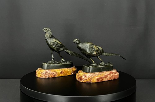 Paire faisans bronze - en,
