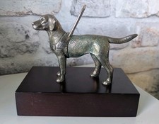 Labrador Guide Dog Patinated Bronze Mascot on Wood Plinth By Louis Lejeune