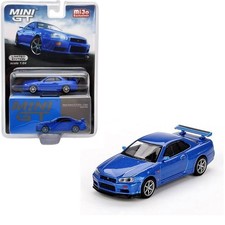 Nissan Skyline GT-R (R34) V-Spec - Bayside Blue - MiJo - Mini GT 1:64