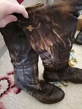 Bottes Trippen T38 Cuir Marron Foncé Et Beige