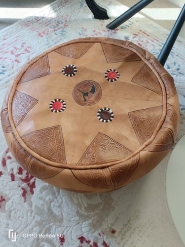 Pouf marocain cuir - marocain,