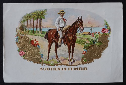 Old label cigar box smoker - old,